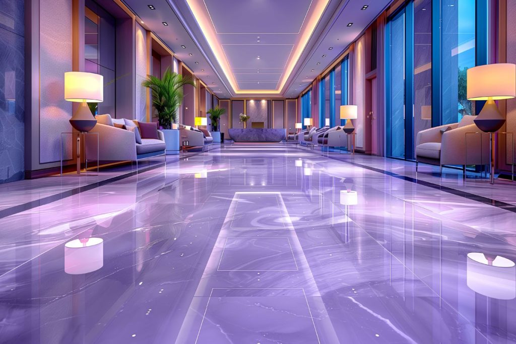Efudo General Construction Company's epoxy flooring installation in a commercial space