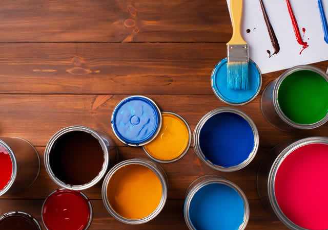Vibrant acrylic paints being prepared for packaging at Efudo’s production facility in Nigeria
